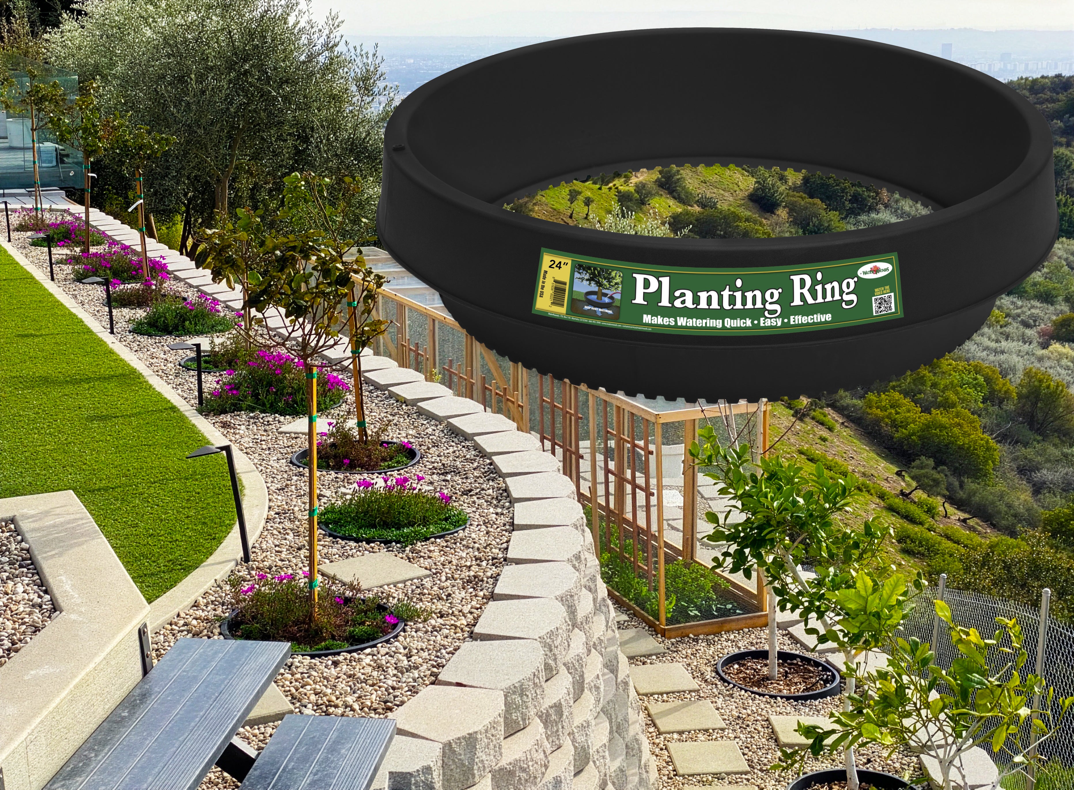 WATERROUNDS® Planting Rings – Deep-Root Watering & Clean Borders for Trees and Shrubs